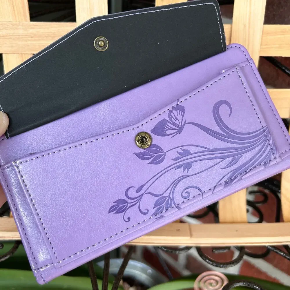 Phone Case Wallet Lavender Butterfly OnePlus Nord 6.5